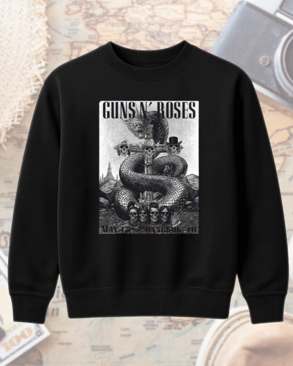 Guns N’ Roses Bangkok 2025 Black Poster T-Shirt / Hoodie / Long Sleeve / Sweatshirt / Tank Top – Thunderdome Stadium Thailand - Image 8