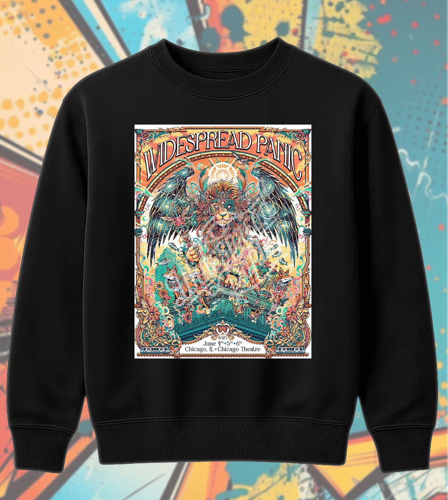 Widespread Panic Chicago 2025 Shirt or Hoodie – Tour Poster by Juan Ma Orozco, June 4–6 at Chicago Theatre