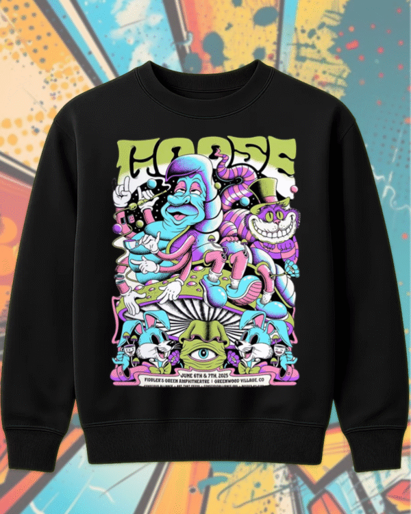 Goose 2025 Greenwood Village Shirt or Hoodie – June 6–7 Fiddler’s Green Concert Poster Tee