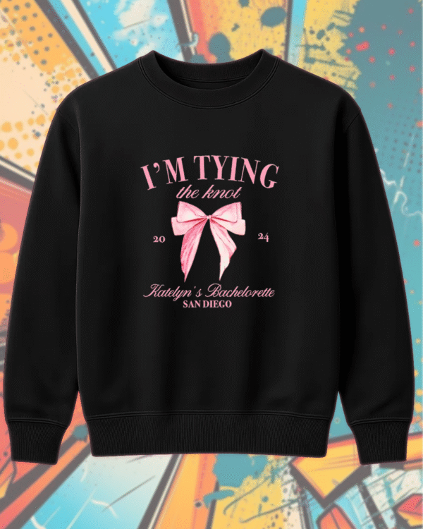 Bachelorette Party Comfort Colors® Shirt / Hoodie / Sweatshirt / Long Sleeve / Tank Top – “I’m Tying the Knot” Bridal Party Tee #280-CP - Image 12
