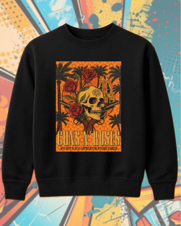 Guns N’ Roses Bahrain 2025 – Unisex T-Shirt / Hoodie / Sweatshirt / Long Sleeve / Tank Top (Al Dana Amphitheatre – May 20) - Image 9