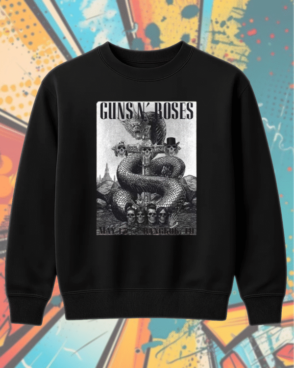 Guns N’ Roses Bangkok 2025 Black Poster T-Shirt / Hoodie / Long Sleeve / Sweatshirt / Tank Top – Thunderdome Stadium Thailand - Image 9