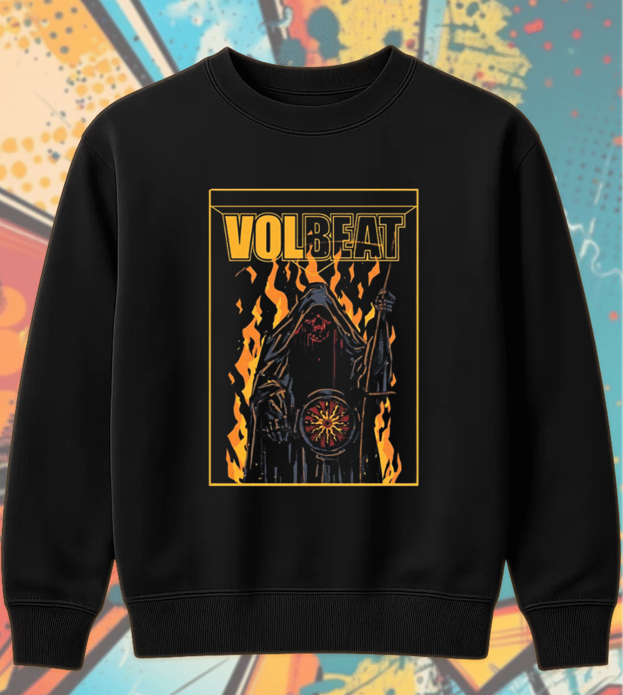 Volbeat x Metal Hammer Issue 401 Hoodie – Exclusive Fire Reaper Graphic, Heavy Metal Band Merch