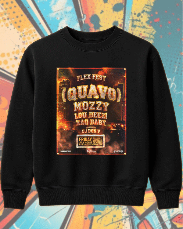 Flex Fest 2025 T-Shirt – Quavo Mozzy Concert Tee, July 18 Denver Show