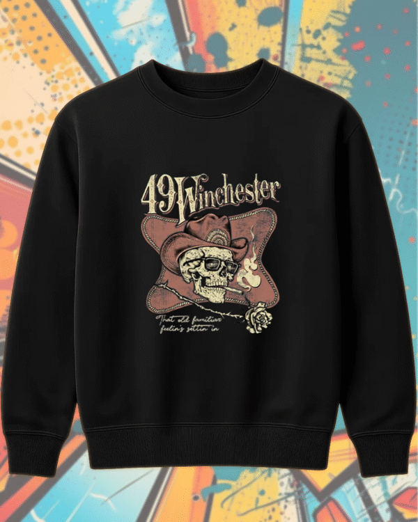 49 Winchester Tulsa 2025 Skull & Rose Tour Shirt or Hoodie – That Old Familiar Feelin’s Settin’ In