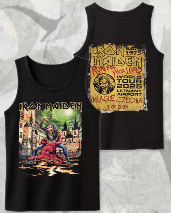 Iron Maiden Run For Your Lives World Tour 2025 – Prague May 31 Venue Tee – Two-Sided Eddie vs Devil Shirt, Hoodie, Long Sleeve, Tank Top - Image 10