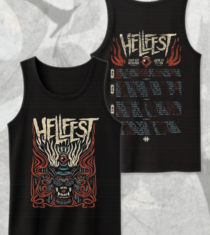 Hellfest 2025 Savage Tiger Shirt or Hoodie – Clisson France June 19–22 Lineup Two-Sided Tour Merch