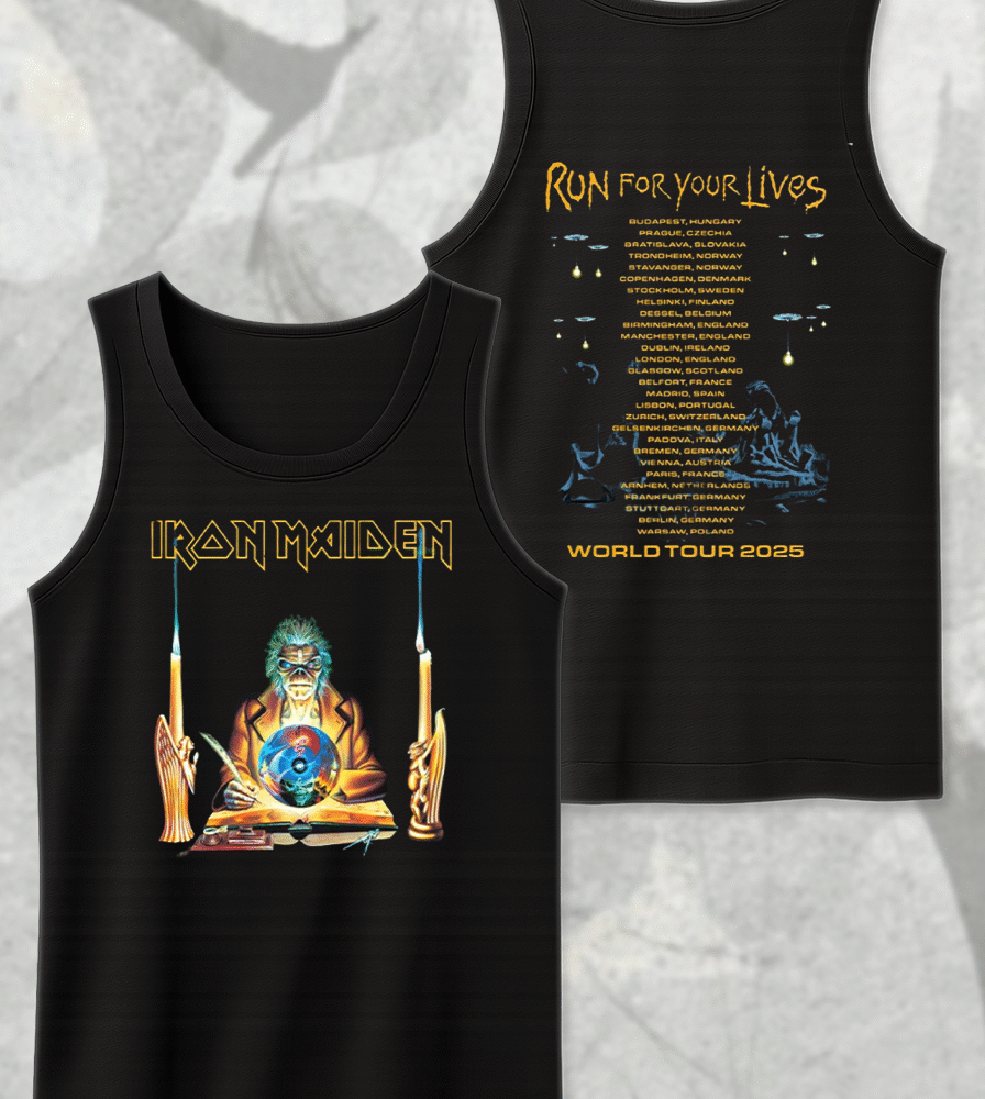Iron Maiden Run For Your Lives 2025 Shirt or Hoodie – Seventh Son Retro Clairvoyant Tour Dates Two-Sided Merch