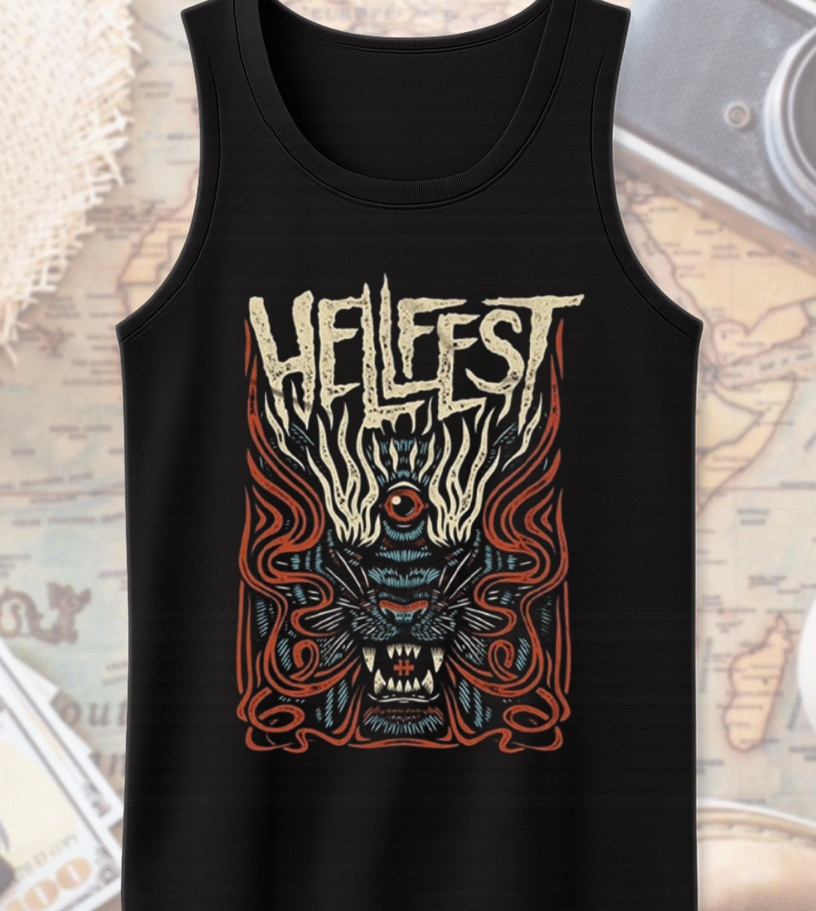 Hellfest 2025 Savage Tiger Shirt or Hoodie – Clisson France June 19–22 Lineup Two-Sided Tour Merch