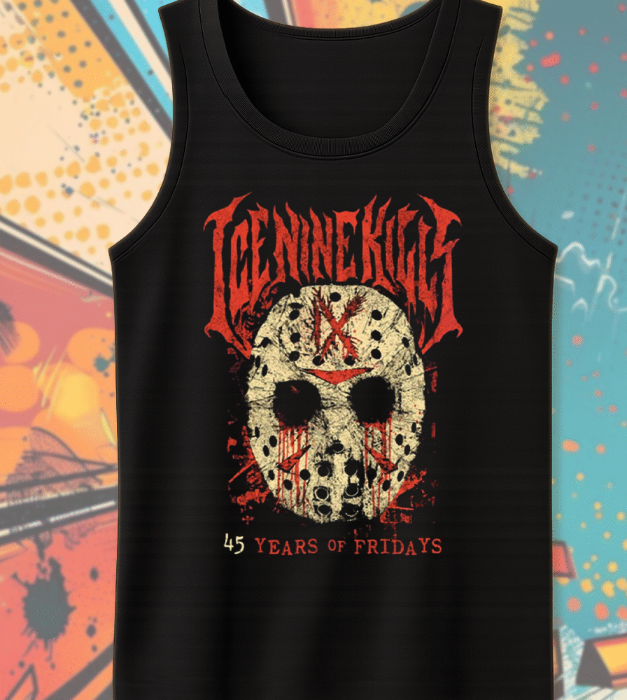 Ice Nine Kills x Jason Voorhees 45 Years of Fear Tank Top – Friday the 13th Horror Tribute