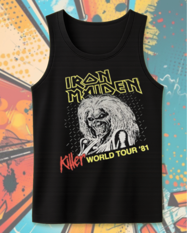 Iron Maiden Killer World Tour 1981 Tie Dye – T-Shirt, Sweatshirt, Long Sleeve, Tank Top & Hoodie (S–5XL) | Vintage Classic Rock Merch - Image 12