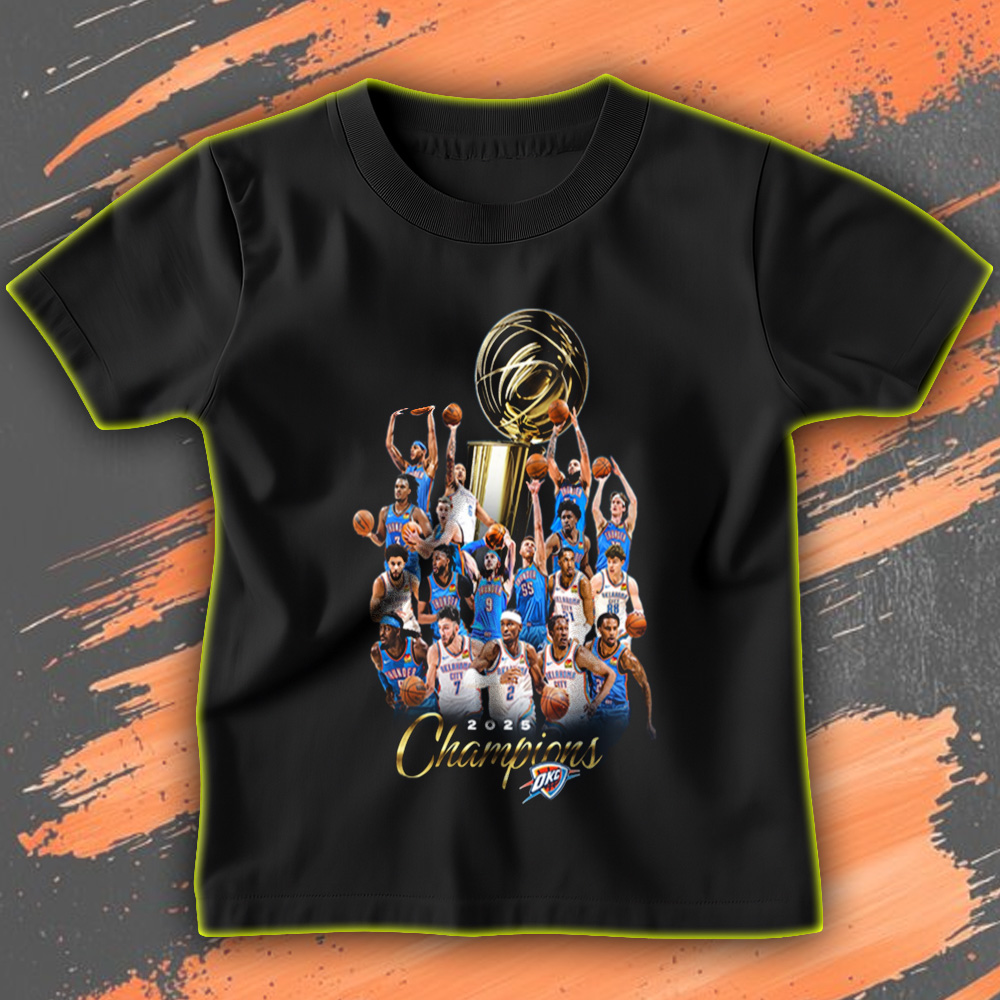 Youth OKC Thunder 2025 NBA Champions Shirt – Official Team Trophy Tee