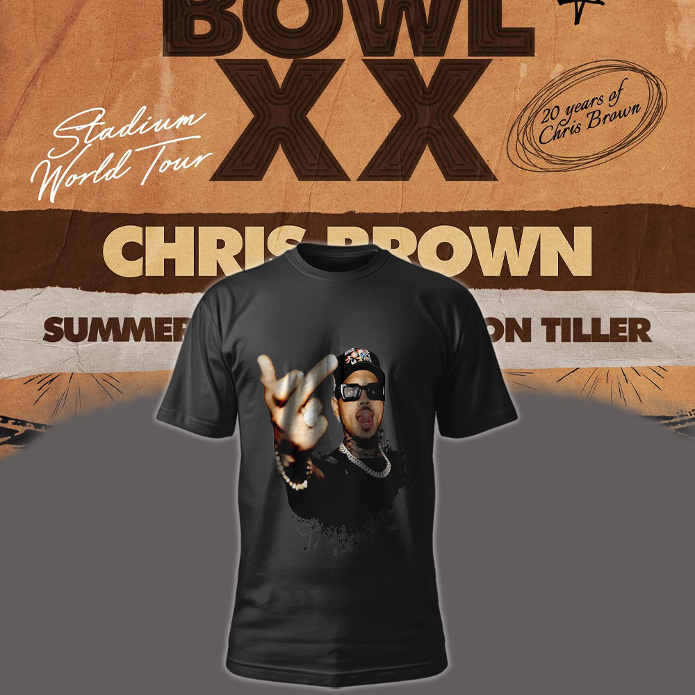 Chris Brown Breezy Bowl XX Tour 2025 Vintage T-Shirt – Retro Concert Music Tee