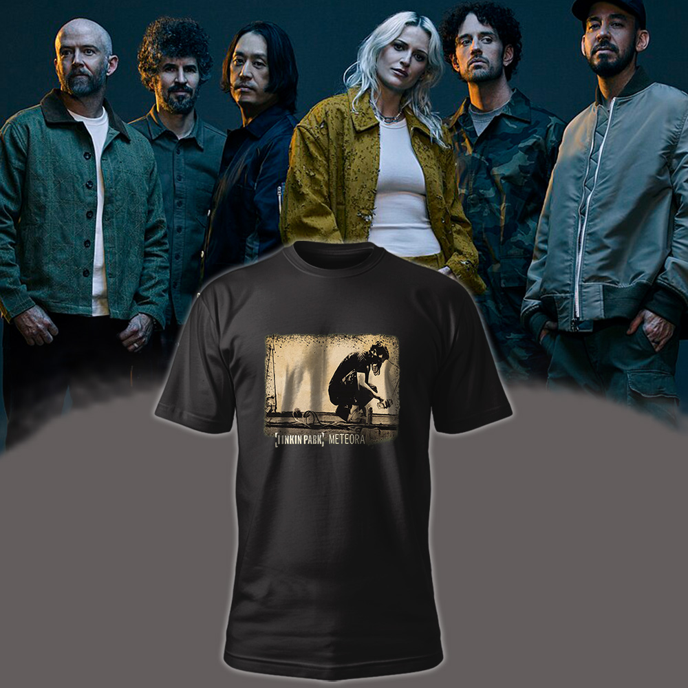 Linkin Park Meteora Album Cover T-Shirt – Men’s Black Tee for Rock & Nu-Metal Fans