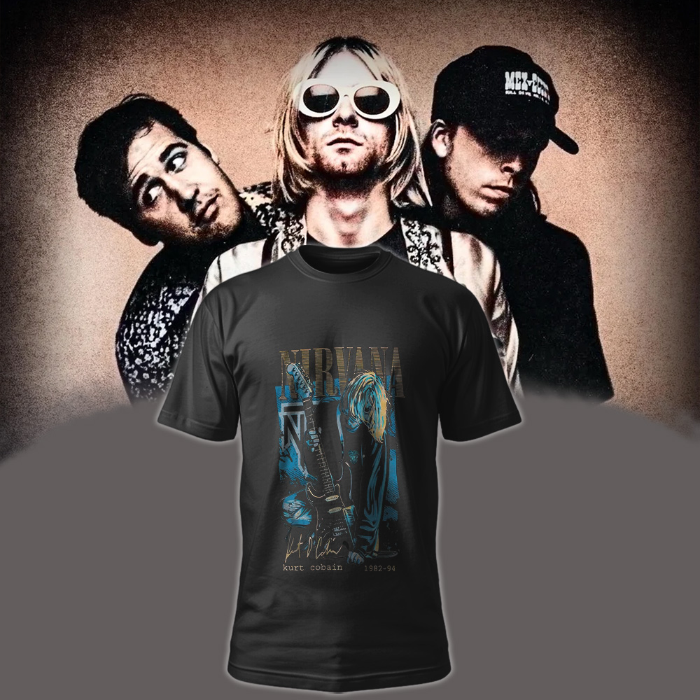 Nirvana Kurt Cobain Rock Concert Tour T-Shirt – Vintage Graphic Band Tee – Tribute to 1982–1994 Era