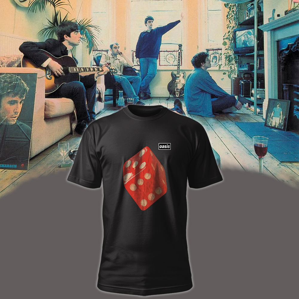 Oasis 1997 Dice European Tour Vintage T-Shirt – Unisex Black Cotton Tee