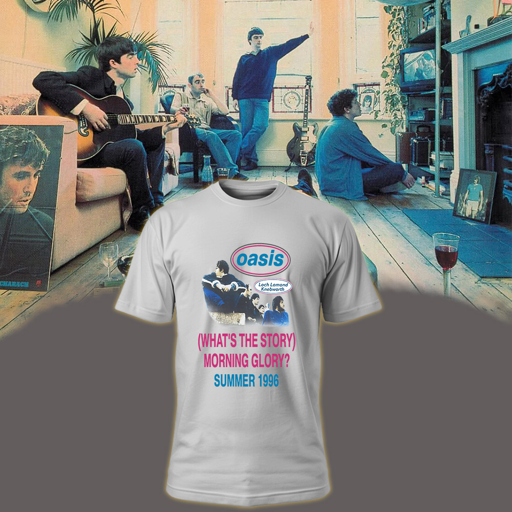 Oasis Loch Lomond Knebworth Tour 1996 Vintage T-Shirt – Summer Edition – Unisex White Tee