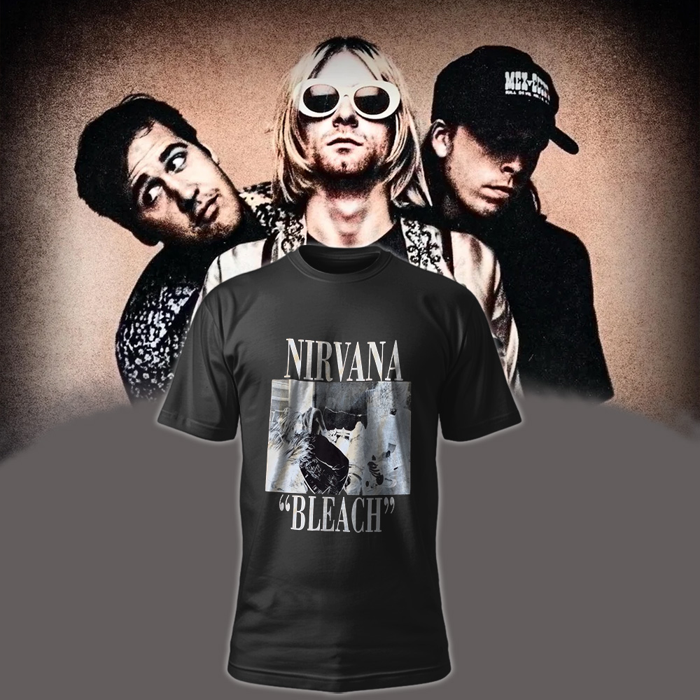 Official Nirvana "Bleach" Album T-Shirt – Vintage Grunge Band Tee – Unisex Rock Music Merch