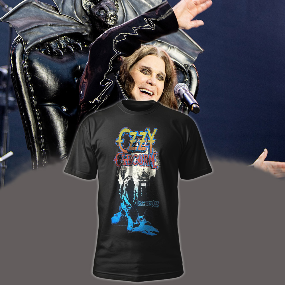 Ozzy Osbourne Blizzard of Ozz Licensed Tour T-Shirt – Classic 80s Heavy Metal Album Art Graphic Tee (Adult Size)