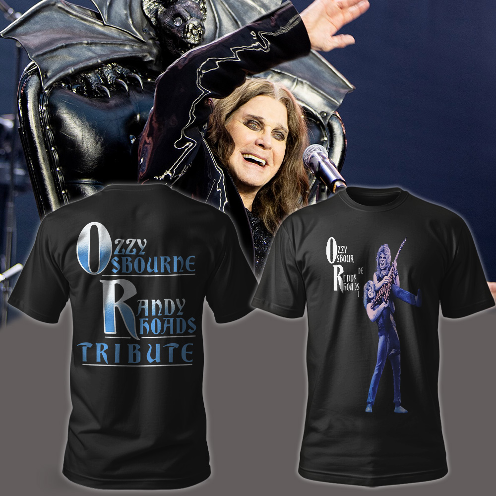Ozzy Osbourne Randy Rhoads Tribute Tour Two-Sided T-shirt – Heavy Metal Guitar Legends Memorial Graphic Tee