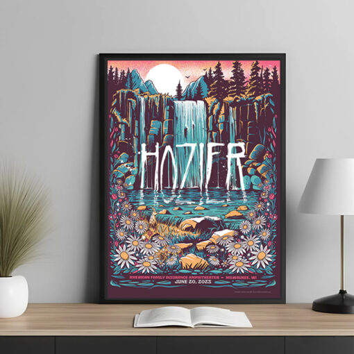Hozier 2025 Tour Poster – June 20 Milwaukee WI – Waterfall Forest Scenic Art Print - Image 4