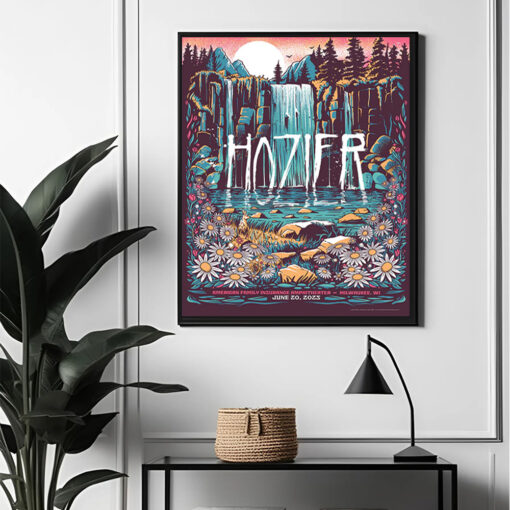 Hozier 2025 Tour Poster – June 20 Milwaukee WI – Waterfall Forest Scenic Art Print - Image 2